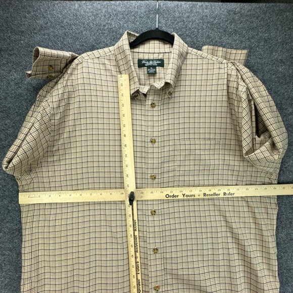 **SOLD**Brooks Brothers Shirt Mens Extra Large Tan Button Down Plaid Cashmere - Picture 9 of 14